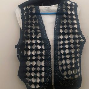Ladies silk crochet Gilet vest